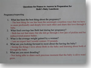 questions for the baby shower