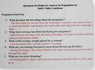 questions for the baby shower