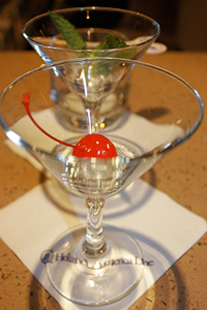 martini glass with cherry