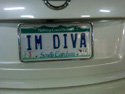 license plate with IM DIVA